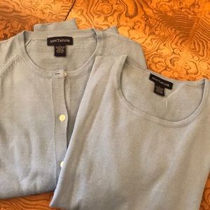 Ann Taylor 100% Italian merino wool twinset